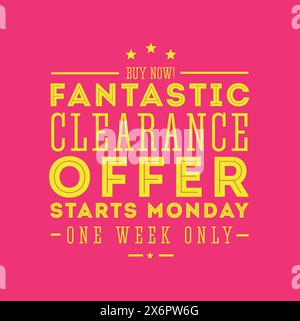 Fantastisches Angebot mit Vintage-Schriftzug Stock Vektor