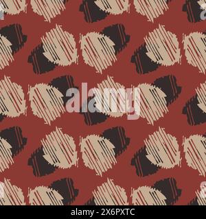 Tribal Ethno Camouflage abstraktes Muster im Herbstfarben-Trend. Nahtlose rustikale Oberflächenstruktur mit farblich neutraler Handarbeit für Formen. Stock Vektor