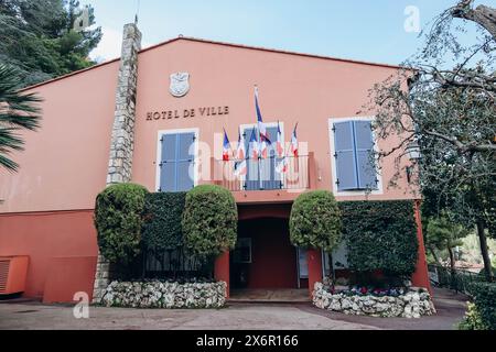 Rathaus im Dorf Eze, an der französischen Riviera Stockfoto