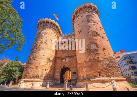 Torres de Quart, mittelalterliches Gebäude in Valencia, Spanien Stockfoto