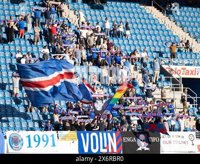 Oslo, Norwegen. Mai 2024. Oslo, Norwegen, 15. Mai 2024: Fans von Valerenga sind während des Fußballspiels der Toppserien League zwischen Valerenga und Rosenborg in der Intility Arena in Oslo, Norwegen (Ane Frosaker/SPP) zu sehen. /Alamy Live News Stockfoto