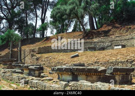 Olympia, Griechenland, antike Ruinen auf der archäologischen Stätte. Stockfoto
