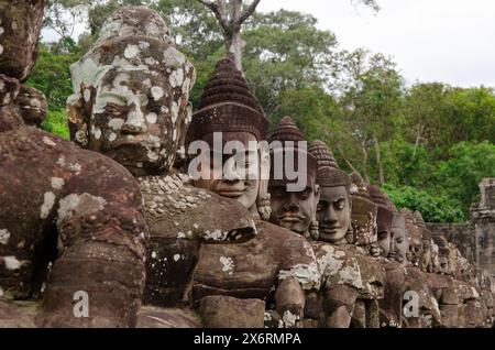 Steinskulpturen von Angkor Thom in Kambodscha, Angkor Wat Stockfoto