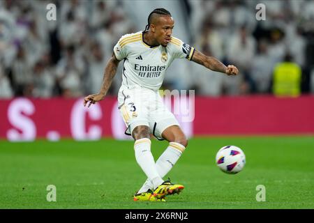 Madrid, Spanien. Mai 2024. r 3 während des Spiels der La Liga zwischen Real Madrid und Deportivo Alaves spielte am 14. Mai 2024 im Santiago Bernabeu Stadion in Madrid. (Foto: Cesar Cebolla/PRESSINPHOTO) Credit: PRESSINPHOTO SPORTS AGENCY/Alamy Live News Stockfoto