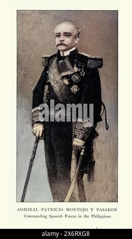 Vintage-Bild von Admiral Patricio Montojo y Pasarón, spanischer Marineoffizier, der während des Spanisch-Amerikanischen Krieges das spanische Pazifikgeschwader auf den Philippinen stationierte kommandierte. Stockfoto