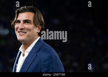 Rom, Italien. 15. Mai 2024. Nicola Ventola lächelt vor dem Finale der Coppa Italia Atalanta BC und Juventus FC. Quelle: Nicolò Campo/Alamy Live News Stockfoto