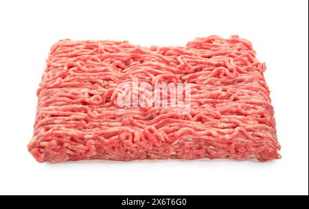 Frisches rohes Hackfleisch, isoliert auf weiß Stockfoto