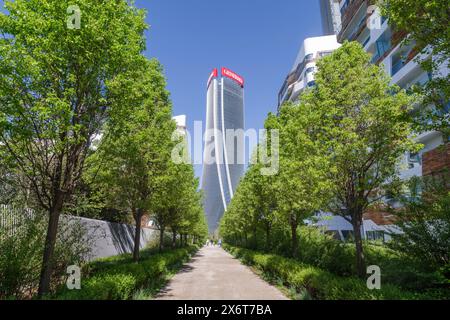 Hauptsitz der Generali Group Büros in Mailand und Hadid Residences Stockfoto