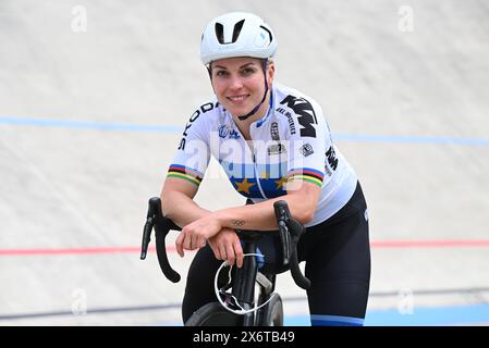 Dudenhofen, Deutschland. Januar 2021. Radsport/Strecke: BDR präsentiert seine Bahnradsprintern für die Olympischen Spiele. Die Sprinterin Emma Hinze. Quelle: Bernd Weißbrod/dpa/Alamy Live News Stockfoto