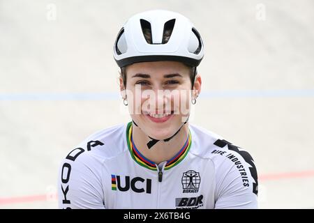 Dudenhofen, Deutschland. Januar 2021. Radsport/Strecke: BDR präsentiert seine Bahnradsprintern für die Olympischen Spiele. Die Sprinterin Pauline Grabosch. Quelle: Bernd Weißbrod/dpa/Alamy Live News Stockfoto