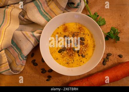 Karottensuppe Stockfoto