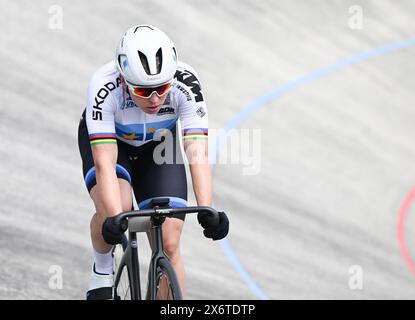 Dudenhofen, Deutschland. Januar 2021. Radsport/Strecke: BDR präsentiert seine Bahnradsprintern für die Olympischen Spiele. Nationaltrainer Emma Hinze. Quelle: Bernd Weißbrod/dpa/Alamy Live News Stockfoto