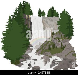 Vernal Falls Yosemite National Park Stock Vektor