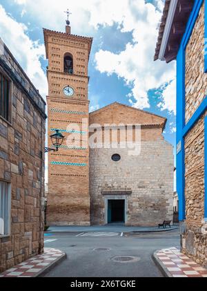 Pfarrkirche Saint Clement. La Muela, Saragossa, Aragonien Stockfoto