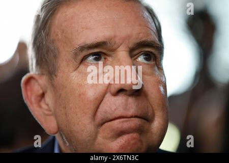 Caracas, Venezuela. Mai 2024. Edmundo Gonzalez Urrutia, Oppositionskandidat bei den bevorstehenden Präsidentschaftswahlen, nimmt an einer Veranstaltung der Encuentro Ciudadano Teil. Die Präsidentschaftswahlen in Südamerika werden am 28. Juli stattfinden. Hinweis: Pedro Rances Mattey/dpa/Alamy Live News Stockfoto