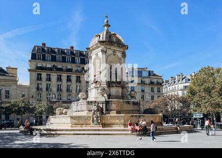Paris, Frankreich - 1. Oktober 2023: Place Saint Sulpice in Paris Stockfoto