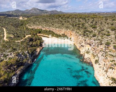 Cala Magraner, Küste von Manacor, Mallorca, Balearen, Spanien. Stockfoto