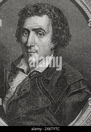 Jacques-Pierre Brissot (1754-1793) (1754-1793). Französischer Journalist und politischer Führer. Er führte die Girondine während der Französischen Revolution an. Hochformat. Gravur. "Geschichte der Französischen Revolution". Band I, 1876. Stockfoto