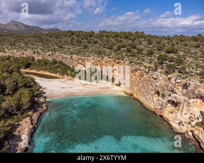 Cala Magraner, Küste von Manacor, Mallorca, Balearen, Spanien. Stockfoto