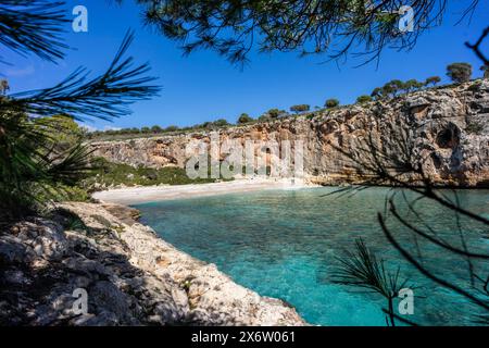 Cala Magraner, Küste von Manacor, Mallorca, Balearen, Spanien. Stockfoto