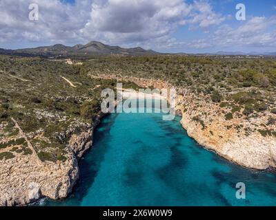 Cala Magraner, Küste von Manacor, Mallorca, Balearen, Spanien. Stockfoto