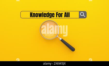 Banner „Wissen für alle“ Stockfoto