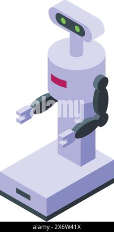 Futuristische isometrische Roboterillustration mit fortschrittlicher Technologie und künstlicher Intelligenz in einem modernen 3D-Design Stock Vektor