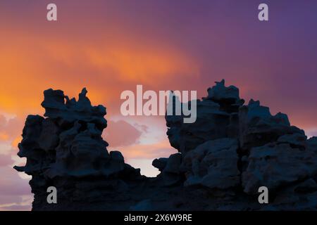 Felsformationen, Fantasy Canyon in der Nähe von Vernal, Utah. Stockfoto