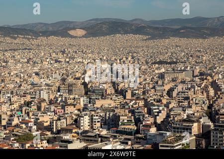 Athen fotografiert von der Akropolis in Griechenland. Stockfoto