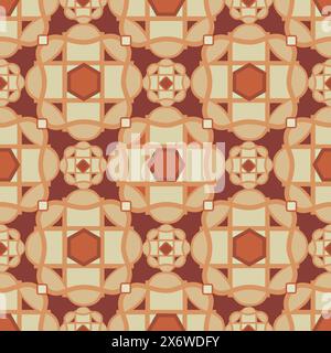 Künstlerisches minimales nahtloses Muster. Mosaikornamentaler Hintergrund. Florierendes Fliesenschmuck im klassischen europäischen mittelalterlichen Stil. Gut für Textilien, Wallpa Stock Vektor
