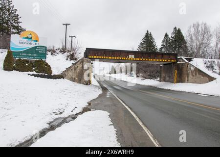 Willkommen im Miramichi-Schild in Miramichi, New Brunswick, Kanada Stockfoto