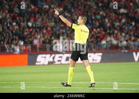 Almeria, Spanien. Mai 2024. Spanien La Liga Fußballspiel Almeria gegen FC Barcelona im Power Horse Stadium in almeria. 16. Mai 2024 Schiedsrichter 900/Cordon Press Credit: CORDON PRESS/Alamy Live News Stockfoto