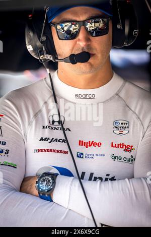 Speedway, in, USA. Mai 2024. GRAHAM RAHAL (15) aus New Albany, Ohio, bereitet sich auf den 108. Lauf des Indianapolis 500 auf dem Indianapolis Motor Speedway in Speedway vor. (Credit Image: © Grindstone Media Group/ASP) NUR REDAKTIONELLE VERWENDUNG! Nicht für kommerzielle ZWECKE! Stockfoto