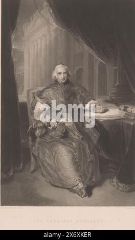 Porträt von Ercole Consalvi, Kardinal Gonsalvi (Titel auf Objekt), Druck, Druckerei: Charles Edward Wagstaff, (erwähnt auf Objekt), nach Malerei von Thomas Lawrence, (erwähnt auf Objekt), Verlag: Hodgson & Graves, (erwähnt auf Objekt), London, April 1840, Papier, Ätzen, Höhe, 413 mm x Breite, 277 mm Stockfoto