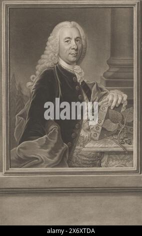 Porträt von Christoph Jacob Trew, Druck, Druckerei: Johann Jacob Haid, nach Malerei von Dominicus van der Smissen, Augsburg, 1714 - 1767, Papier, Höhe, 302 mm x Breite, 194 mm Stockfoto