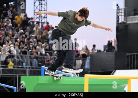 Shanghai, China. Kredit: MATSUO. Mai 2024. Yuto Horigome (JPN) Skateboarding : OQS-olympiasieger für paris 2024 Men's Street im Huangpu River Side in Shanghai, China. Kredit: MATSUO . K/AFLO SPORT/Alamy Live News Stockfoto