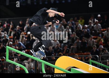 Shanghai, China. Kredit: MATSUO. Mai 2024. Sora Shirai (JPN) Skateboarding : OQS olympia-Qualifikationsserie für paris 2024 Men's Street im Huangpu River Side in Shanghai, China. Kredit: MATSUO . K/AFLO SPORT/Alamy Live News Stockfoto