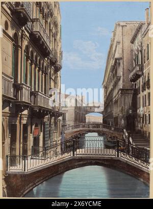 Seufzerbrücke und Palazzo Ducale in Venedig, Puente de los Suspiros, Palacio Ducal. Venecia (Titel über Objekt), Teil des Reisealbums mit Fotos und Zeichnungen von Manuel Mayo 1876., Foto, anonym, Venedig, 1850 - 1876, Fototräger, Albumendruck, Höhe, 177 mm x Breite, 233 mm Stockfoto