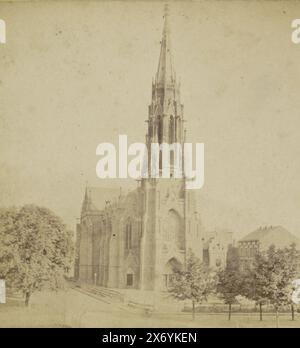 Kreuzkirche in Bonn, Evangelische Kirche in Bonn, der Rhein und seine Umgebungen., der Rhein und seine Umgebung, Stereographie, Anselm Schmitz, Bonn, 1880 - 1890, Karton, Albumendruck, Höhe, 86 mm x Breite, 176 mm Stockfoto