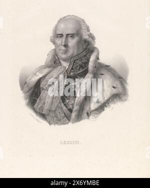 Porträt des Staatsmannes Charles-Francois Lebrun, Lebrun (Titel auf Objekt), Porträts von 1789 bis 1829 (Serientitel), Druck, Druckerei: Zéphirin Félix Jean Marius Belliard, (erwähnt auf Objekt), Drucker: veuve Delpech (Naudet), (erwähnt auf Objekt), Paris, ca. 1829 - ca. 1830, Papier, Höhe, 501 mm Stockfoto