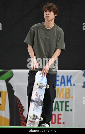 Shanghai, China. Kredit: MATSUO. Mai 2024. Yuto Horigome (JPN) Skateboarding : OQS-olympiasieger für paris 2024 Men's Street im Huangpu River Side in Shanghai, China. Kredit: MATSUO . K/AFLO SPORT/Alamy Live News Stockfoto