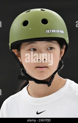 Shanghai, China. Kredit: MATSUO. Mai 2024. Mizuho Hasegawa (JPN) Skateboarding : OQS olympia-Qualifikationsserie für den paris Women's Park 2024 am Huangpu River in Shanghai, China. Kredit: MATSUO . K/AFLO SPORT/Alamy Live News Stockfoto