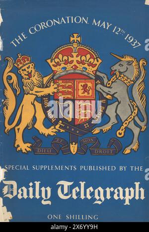 Kopie des illustrierten Nachtrags vom 11. Mai 1937 zur Tageszeitung Daily Telegraph anlässlich der Krönung von Georg VI., der Krönung. Mai. 1937, Special Supplements published by the Daily Telegraph (title on object), Kopie des illustrierten Supplements vom 11. Mai 1937 der Zeitung Daily Telegraph anlässlich der Krönung des britischen Königs Georg VI. Am 12. Mai 1937., Print, Verlag: the Daily Telegraph, London, 11. Mai 1937, Papier, Drucksachen, Höhe, 440 mm x Breite, 300 mm Stockfoto