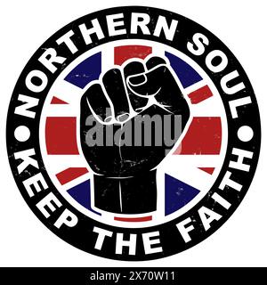 Northern Soul - Behalte Den Glauben - Union Jack Stockfoto