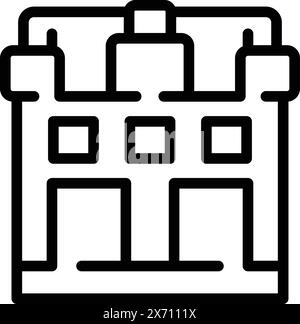 Brüsseler Wahrzeichen Symbol Kontur Vektor. Kapitalarchitektur. Gotischer Stadtbau Stock Vektor
