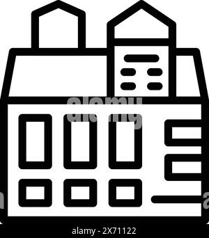 Brüsseler Stadtbild Icon Umrissvektor. Städtische belgische Architektur. Nationales gotisches Gebäude Stock Vektor