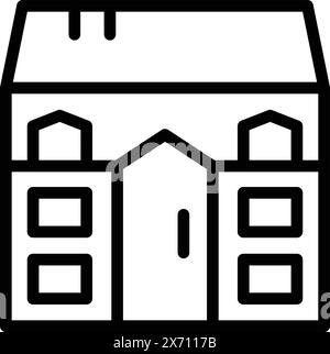 Brüsseler architektonisches Erbe Ikonenkontur Vektor. Belgisches Stadtbild. Wahrzeichen der Hauptstadt Stock Vektor