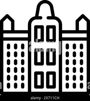 Brüsseler Königspalast Ikonen-Vektor. Nationale berühmte Attraktion. Landmark-Erbe Stock Vektor