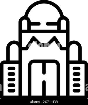 Belgisches Baudenkmal Ikone Umrissvektor. Brüsseler Erbe. Historische Touristenattraktion Stock Vektor