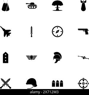 War-Symbol – auf beliebige Größe erweitern – in beliebige Farbe ändern. Perfect Flat Vector enthält Symbole wie Schild, Schwert, Krieger, Helm, Rüstung, Mittelalter, Powe Stock Vektor